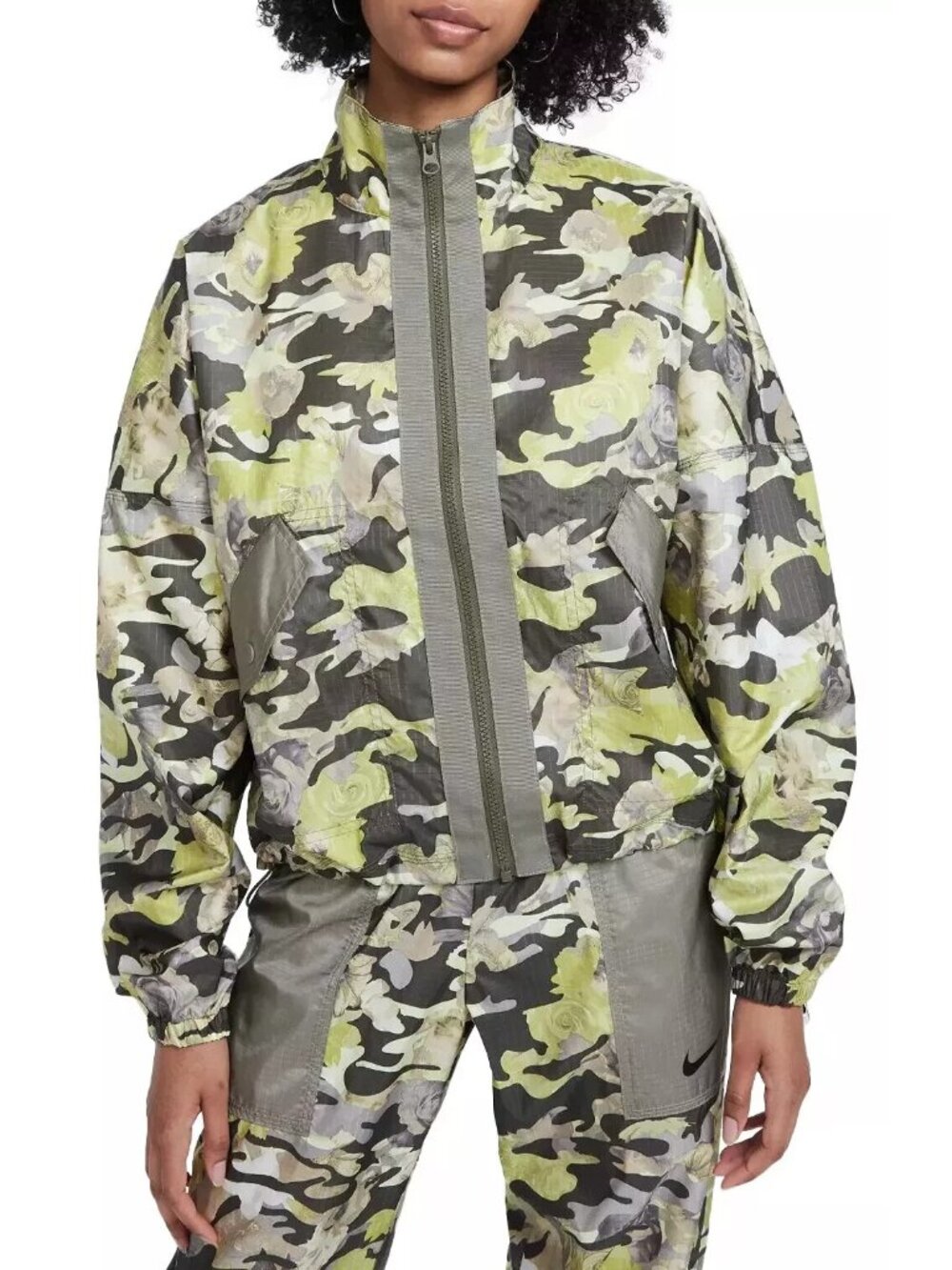 Nike Women Sportswear Woven Jacket Cargo KhakI Size 2XL new